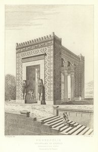 Persepolis, Propylaea of Xerxes, Perspective view, restored by Ch. Chipiez by French School