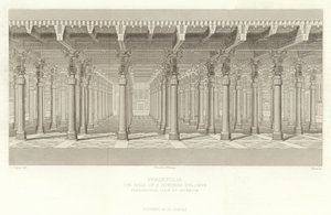 Persepolis, Hall of a Hundred Columns, perspective view of interior, restored by Ch Chipiez by French School