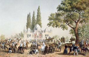 Pilgrims halting in Jaffa at the Fountain of Sabil Abu Nabut by French School