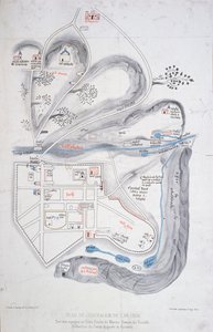 Plan of Jerusalem in 1308, illustration from a facsimile edition of Liber de Expeditione Terrae Sanctae by Marino Sanuto di Torcello by French School