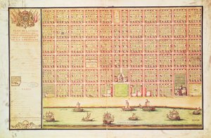 Plan of New Orleans, 1738 by French School