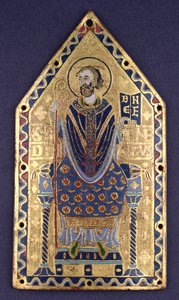 Plaque with Image of St. Benedict by French School