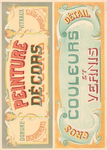 Plate 22: Signage models for Art Nouveau letter painter
