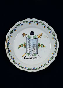 Plate Adorned with the Book of the Constitution, Associated with the Three Orders by French School