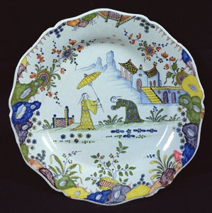 Plate, Decorated in the Chinoiserie Style, Created in Rouen