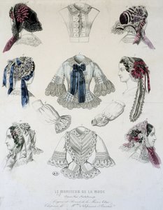 Plate of Cups and Corsets - in Le Moniteur de la Mode