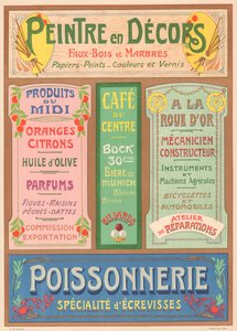 Plate No. 23: Signage Models for Art Nouveau Letter Painter by French School