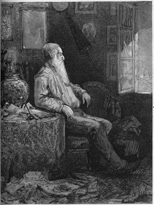 Portrait of Alphonse Karr (1808-1898), French novelist and playwright. Engraving in Le Monde Illustré n°1122 of 28 September 1878.