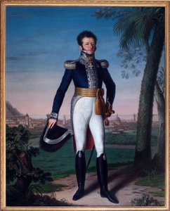 Portrait of Annibal de Saluces, Governor of Nice under Restoration - Painting by Jean Vacca