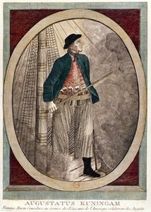 Portrait of Augustatus Kuningam, an American pirate active during the War of Independence, c.1780 by French School