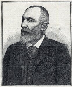 Portrait of Auguste Scheurer-Kestner (1833-1899), chemist, industrialist, and Alsatian politician. Engraving from 1897