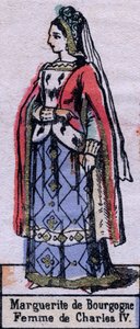 Portrait of Blanche of Burgundy (ca. 1296-1326), wife of Charles IV of France. (Capetian dynasty). Illustration late 19th century.