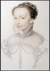 Portrait of Catherine de Medici, facsimile of a 16th century drawing appearing in Portraits of the Most Famous French Personalities of the 16th Century, by P.G. Niel, Paris, 1848