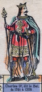 Portrait of Charles IV of France, known as Charles the Bel. Illustration late 19th century
