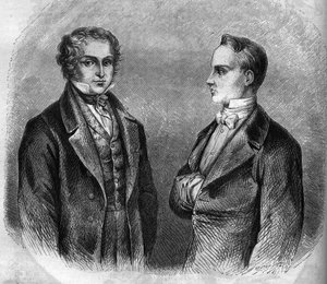 Portrait of Charles Nodier and Prosper Merimee, French writers