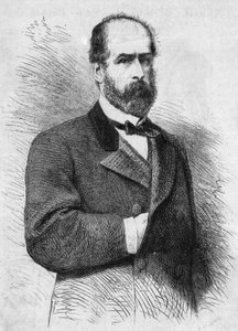 Portrait of Federico Errazuriz Zanartu (1825-1877), President of the Republic of Chile. Engraving in Le Monde Illustré n°760 of November 4