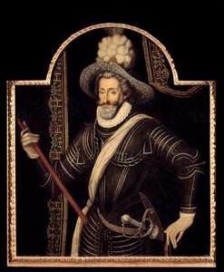 Portrait of Henry IV in white cuirasse and plume, King of France and Navarre by French School