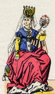 Portrait of Isabeau (Isabelle, Elisabeth) de Baviere (1371-1435), wife of Charles VI of France. (Capetian dynasty).