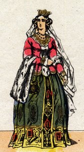 Portrait of Jeanne de Bourbon (1337-1378), wife of Charles V of France.