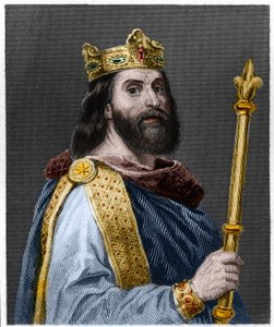 Portrait of Louis II the Begue or the Faineant (846 - 879), King of France