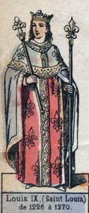 Portrait of Louis IX of France, known as Saint Louis. Illustration late 19th century