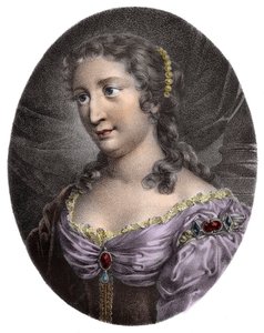 Portrait of Madame de La Fayette, French Novelist - Marie-Madeleine Pioche de La Vergne, Comtesse de Lafayette (1634-1693). Engraving of the 19th Century