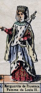 Portrait of Marguerite de Provence, wife of Louis IX of France. Illustration late 19th century