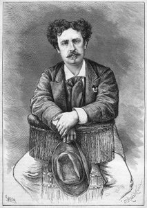 Portrait of Mariano Fortuny, Spanish painter. Engraving in Le Monde Illustré n°921 of 5 December 1874.
