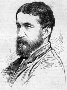 Portrait of Norman Lockyer (1836-1920), English astronomer, dispatcher of a method of observing solar protuberances. Engraving in Le Monde Illustré n°911 of September 26