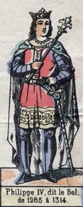 Portrait of Philip IV of France, known as Philip the Fair (1268-1314) (Capetian dynasty). Illustration late 19th century
