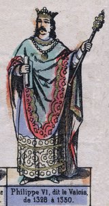 Portrait of Philippe VI of France, known as Philippe de Valois (1294-1350) (dynasty of the Capetians). Illustration late 19th century.
