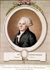 Portrait of Maximilien Robespierre in medallion in the series of portraits of deputies at the National Assembly held in Versailles on 4/05/1789