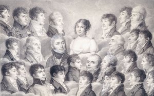 Portrait of a Young Lady Surrounded by Her Admirers by French School