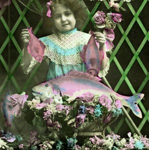 Portrait of a Girl Holding Fish