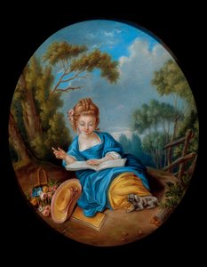 Portrait of a girl reading. French school of the 18th century