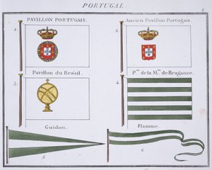 Portuguese Flags, from a French book of Flags, c.1819 by French School