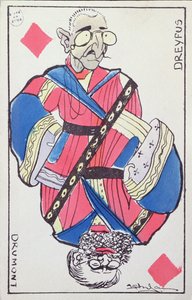 Postcard caricatures of Alfred Dreyfus (1859-1935) and Edouard Drumont (1814-1917), late 19th century