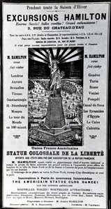 Poster advertising Excursions Hamilton, c.1890