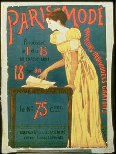 Poster advertising subscriptions to Paris Mode Magazine by French School