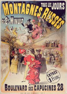 Poster advertising the Montagnes Russes Roller Coaster in the Boulevard des Capucines, Paris, 1888 by French School