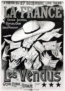 Poster advertising the novel Les Vendus dealing with the Panama Affair by French School