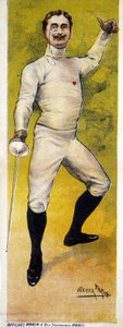 Poster for fencing designed by the Faria workshop in Paris in 1898