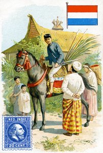 Postman delivering a letter in the Dutch East Indies, late 19th century by French School