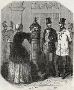 Posts: New Mailbox (Engraving in Tableau-de-Paris by Edmond Texier, 1852) by French School