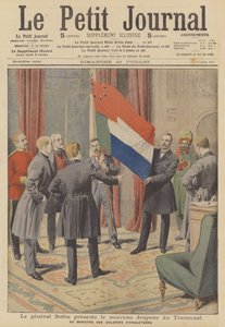 Prime Minister Louis Botha presenting the new flag of the Colony of Transvaal to British Colonial by French School
