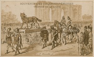 Procession carrying the Trophy of the She-wolf by French School