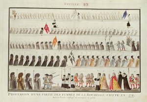 Procession of a Group of Women from La Rochelle, 1711 by French School