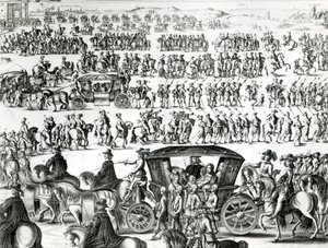 Procession of the entry of the young king Louis XIV as a child in the city of Paris on the 18th August 1649 (detail) by French School