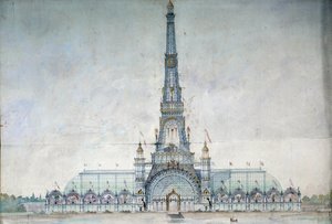 Project refused to modify the Eiffel Tower for the 1889 exhibition by Gustave Raulin by French School