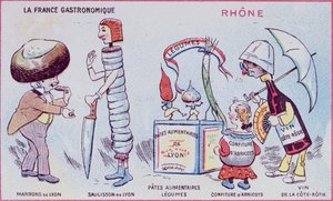 Promotional and Educational Card for Children of Food Specialities of the Rhone Region, c.1900